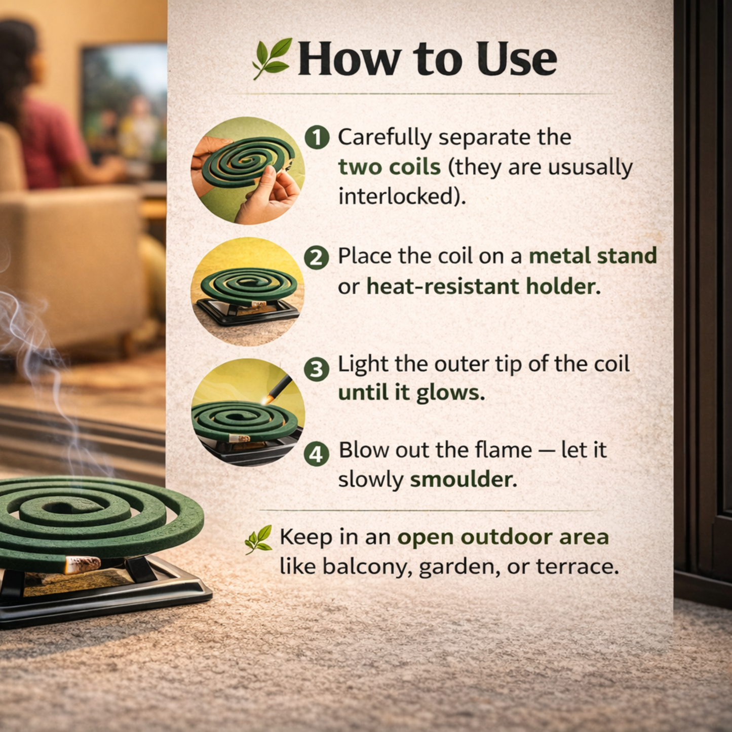 Citronella Incense Coil – DEET-Free (10 Pack)