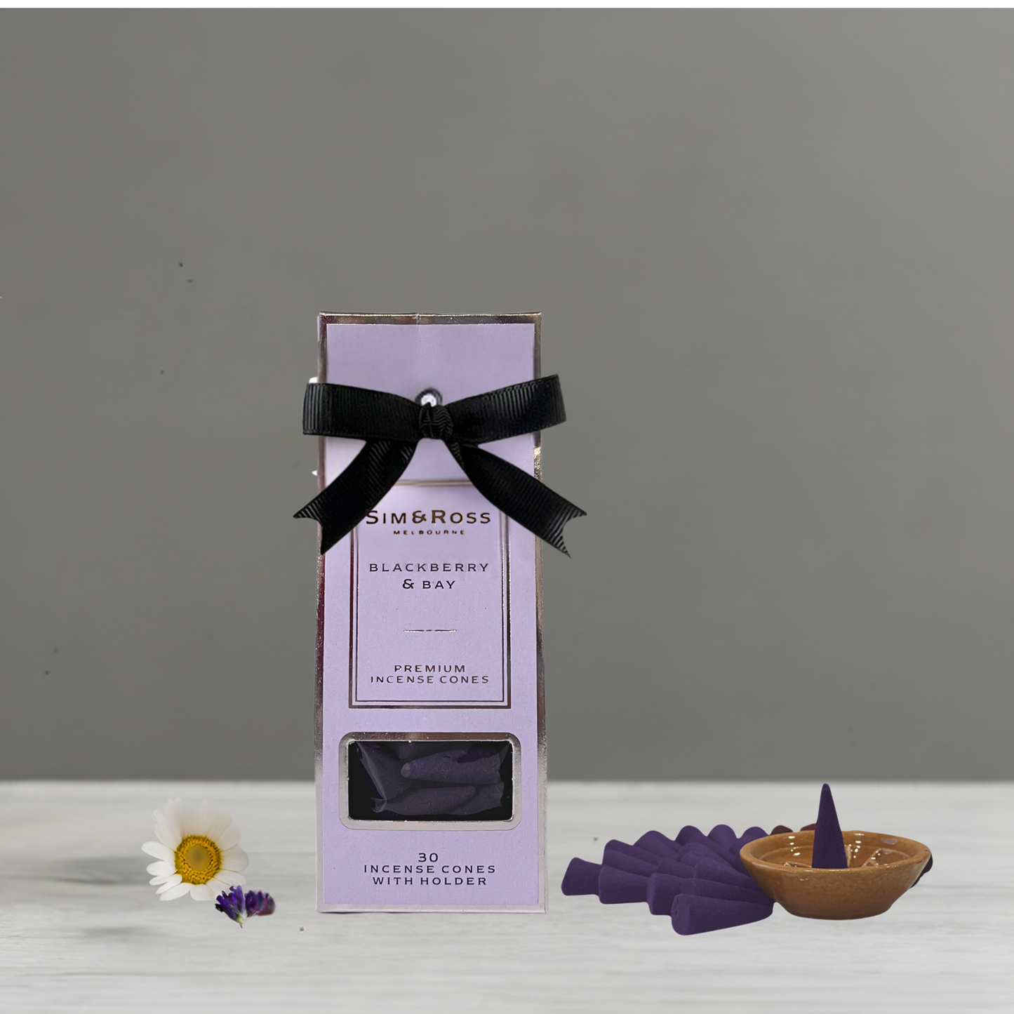 Incense Cones with Holder- Blackberry & Bay (Pack of 2)