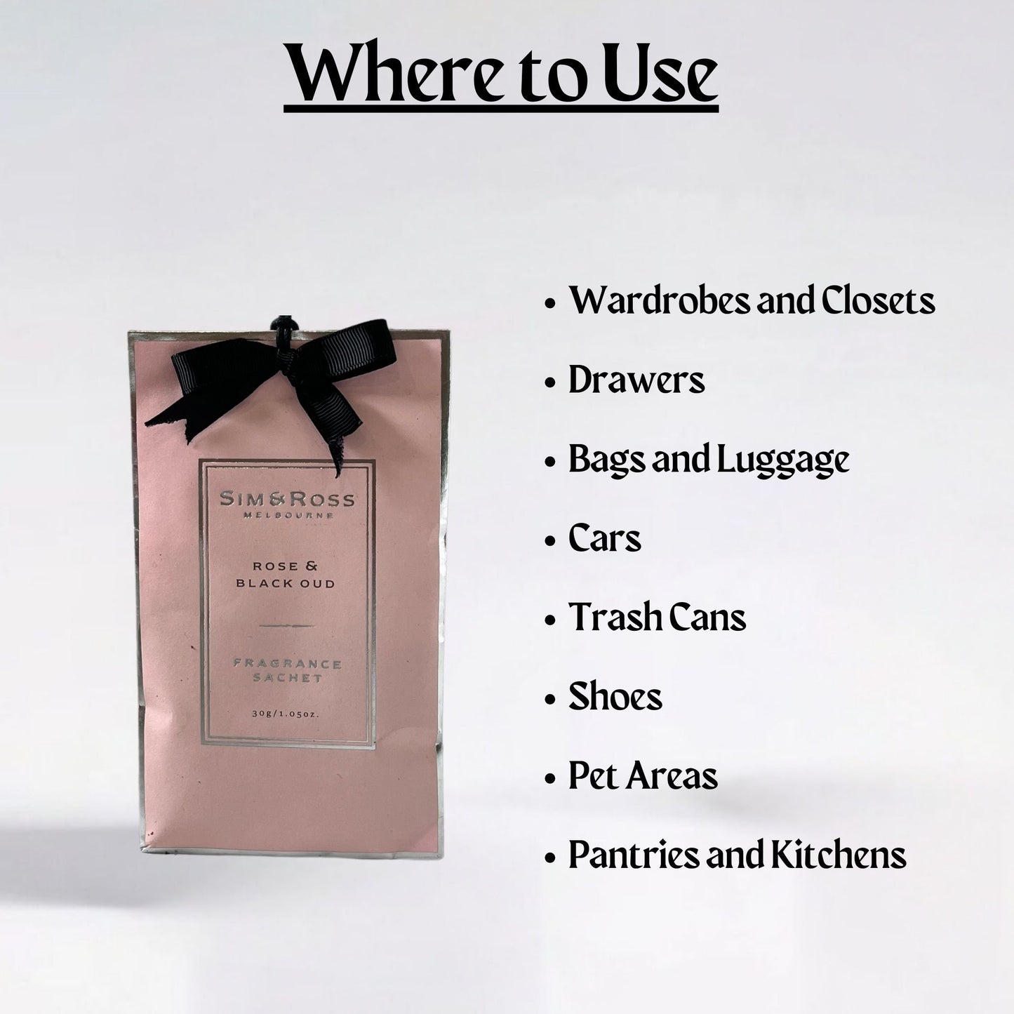 Sachets- Rose & Black Oud (Pack of 6)