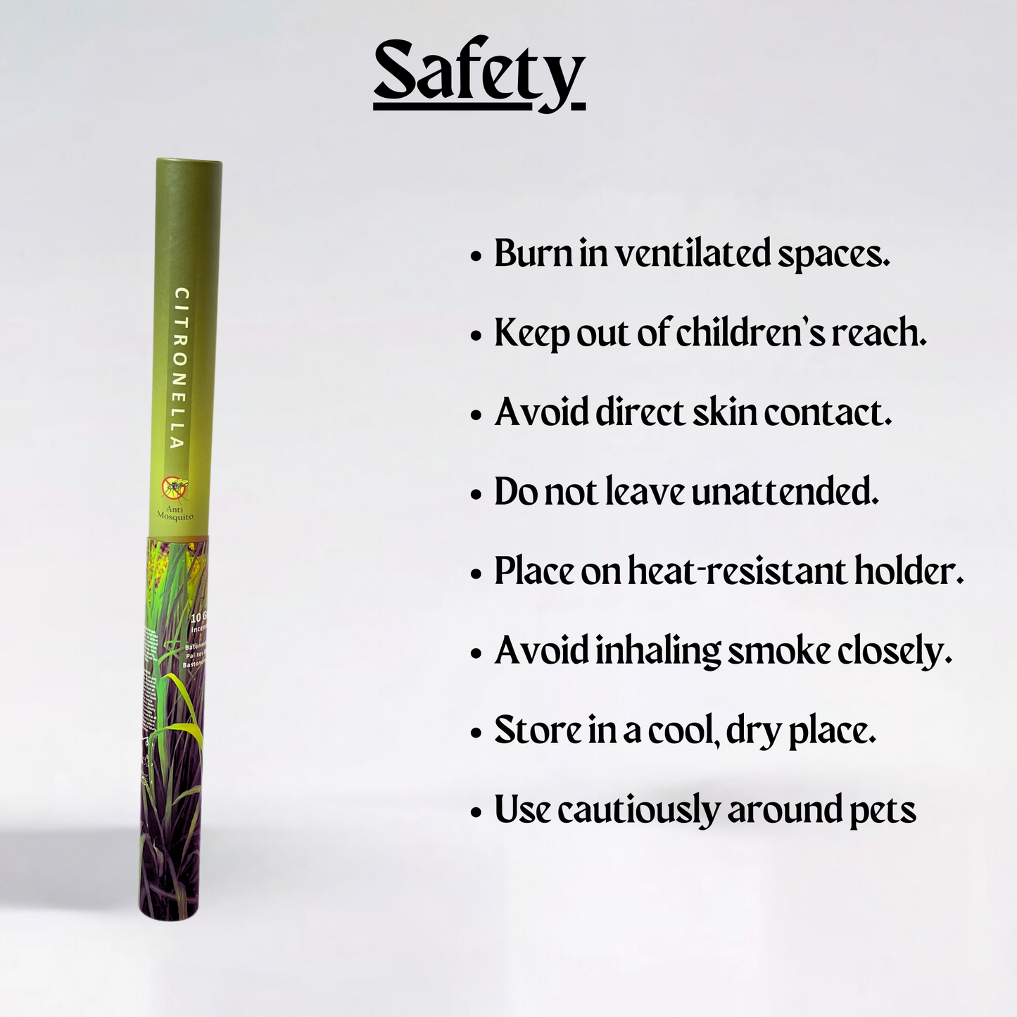 Citronella Anti-Mosquito Incense Sticks (21-Inch Long Sticks)