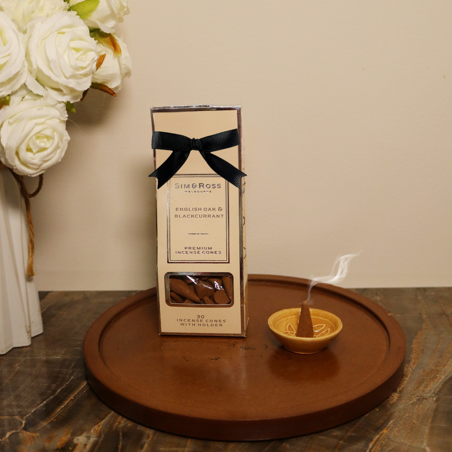 Incense Cones with Holder- English Oak & Blackcurrant (Pack of 2)
