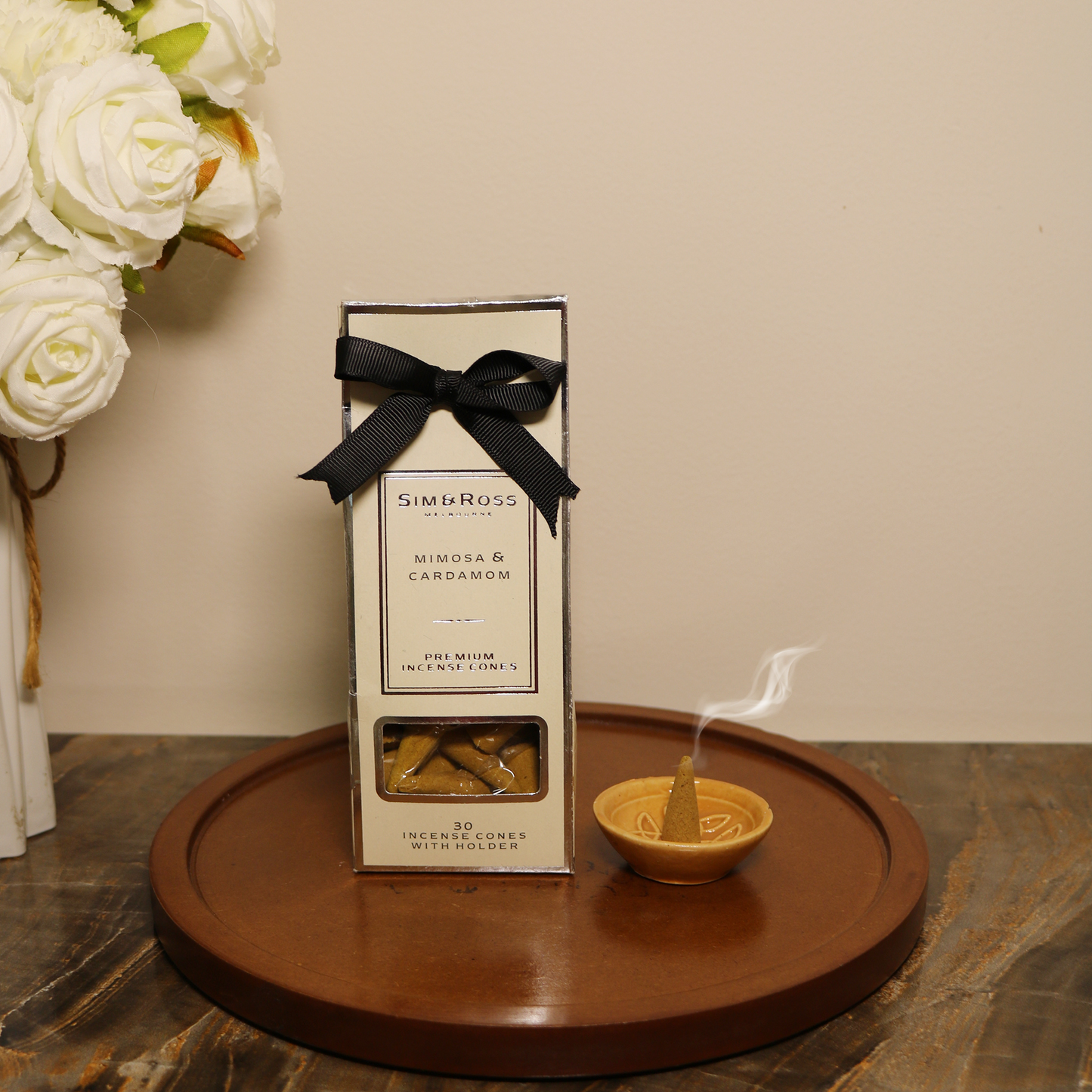 Incense Cones with Holder- Mimosa & Cardamom (Pack of 2)