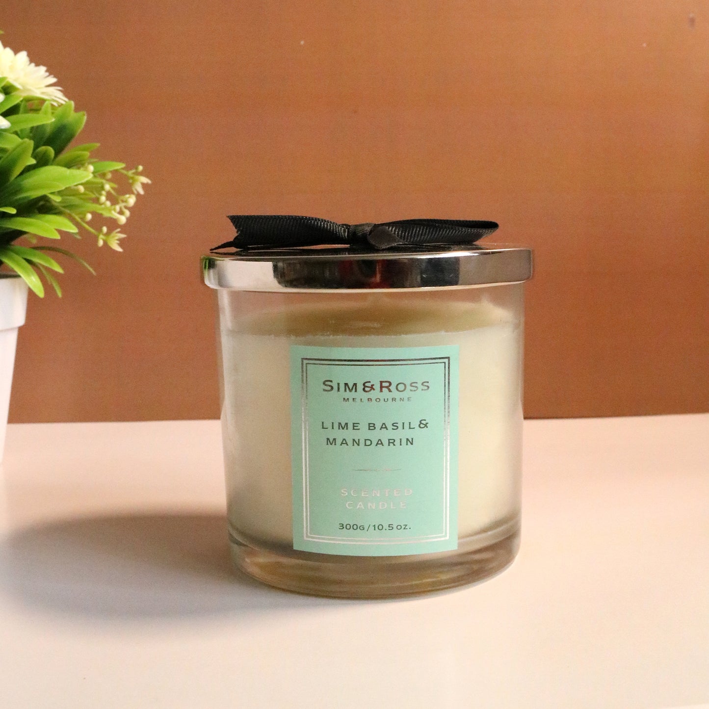 Scented Glass Candle (300g)- Lime Basil & Mandarin