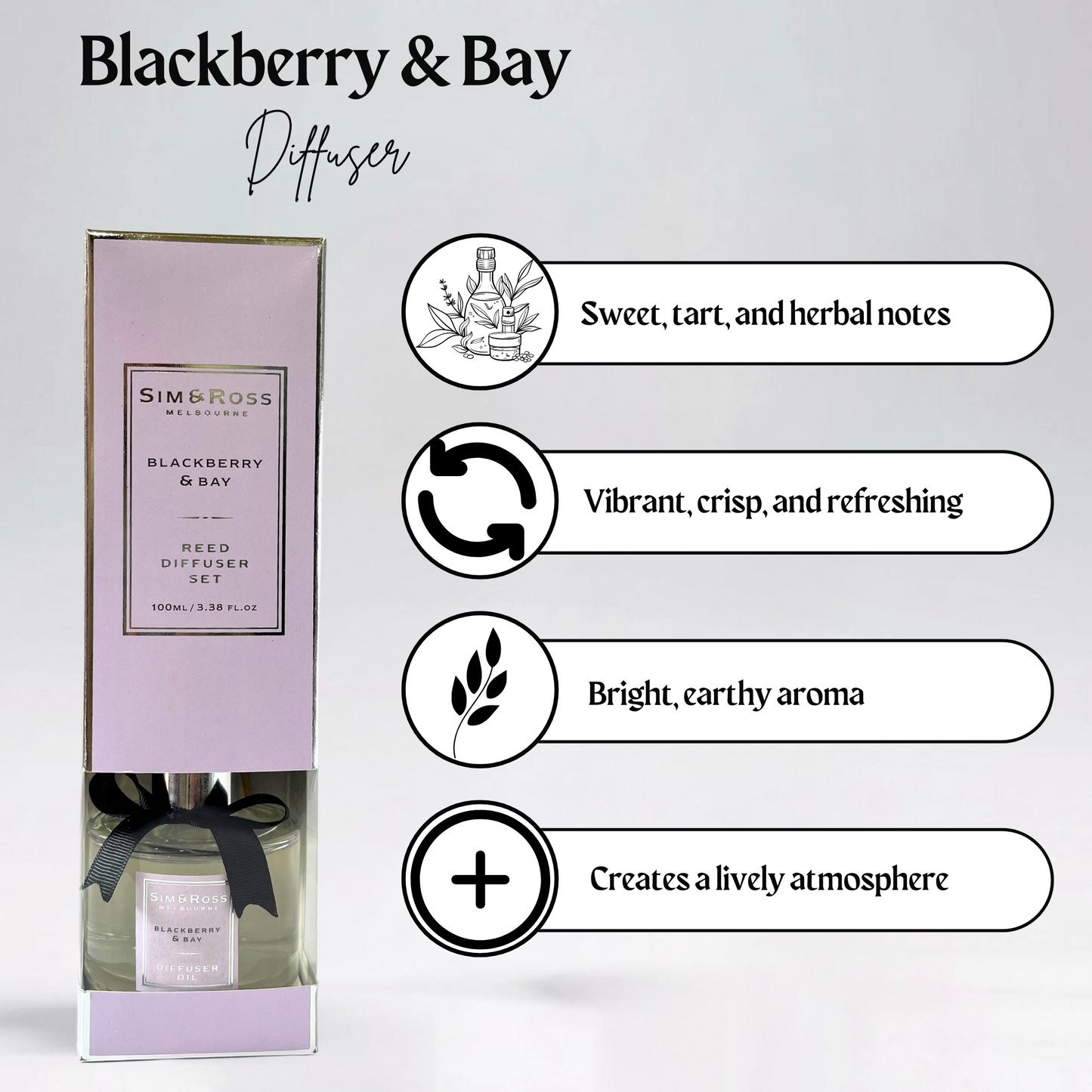 Reed Diffuser Set 100ml- Blackberry & Bay