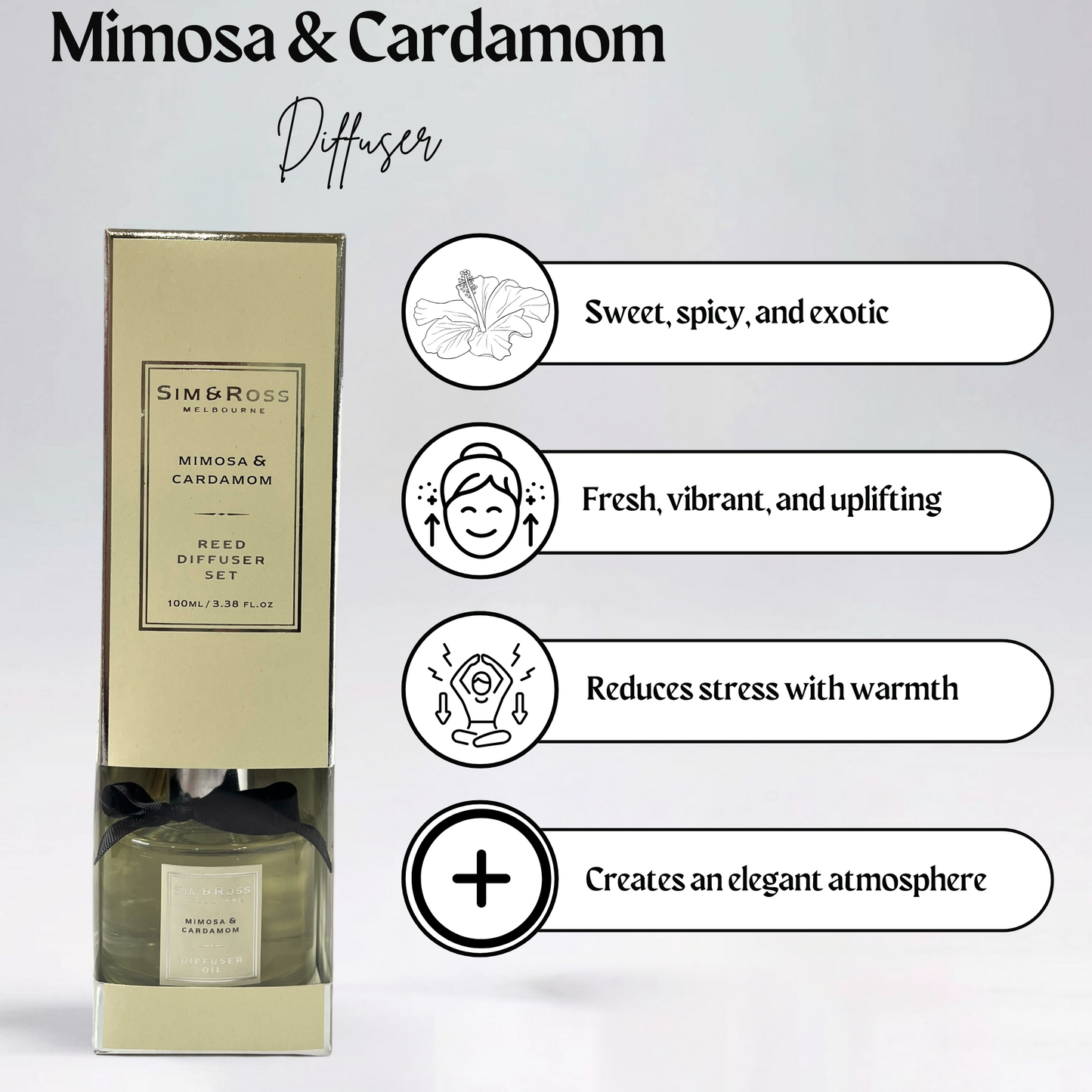 Reed Diffuser Set 100ml- Mimosa & Cardamom