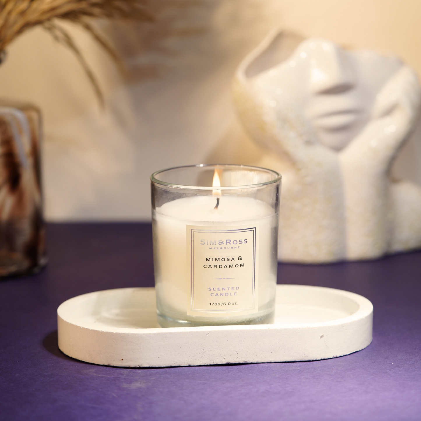 Scented Glass Candle (170g)- Mimosa & Cardamom