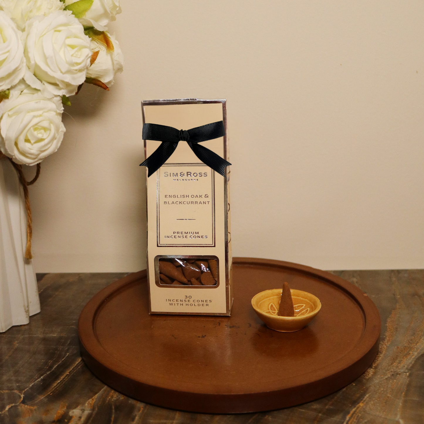 Incense Cones with Holder- English Oak & Blackcurrant (Pack of 2)