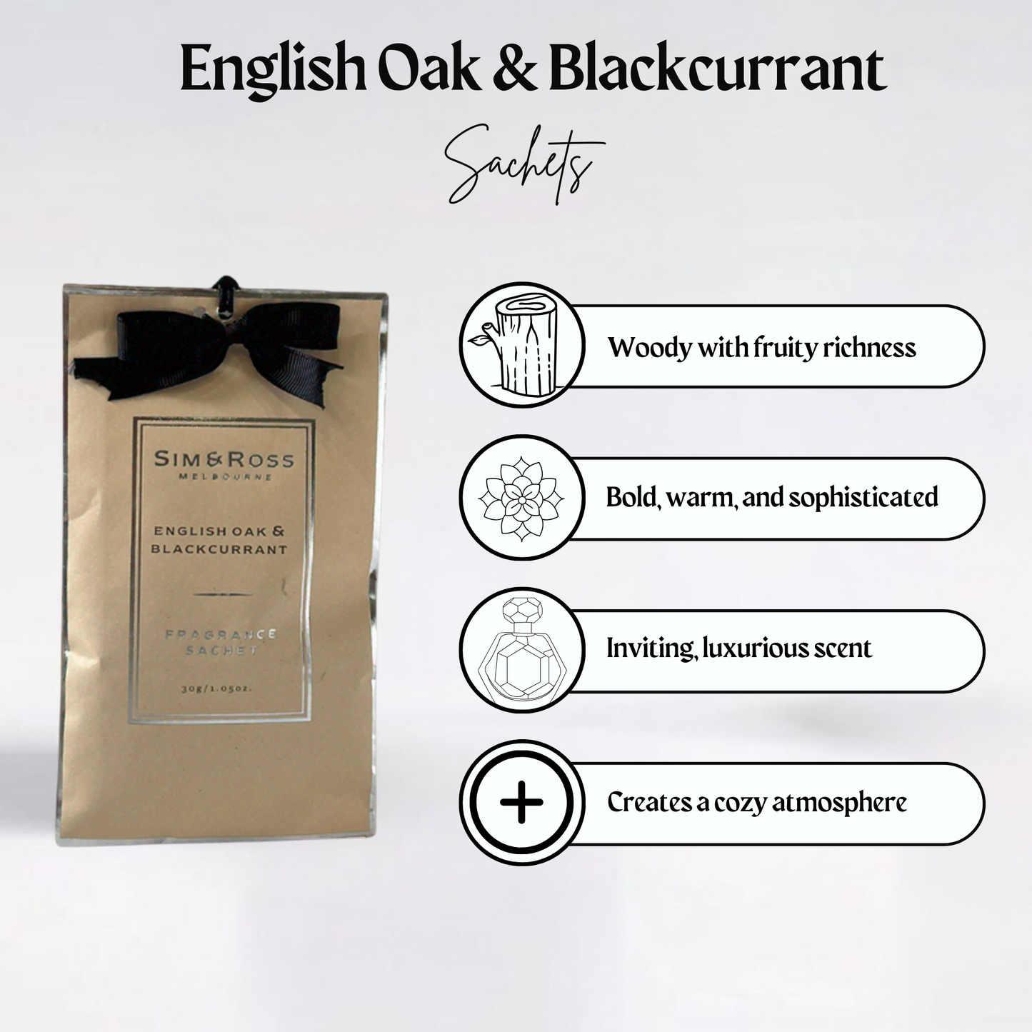 Sachets-English Oak & BlackCurrant (Pack of 6)