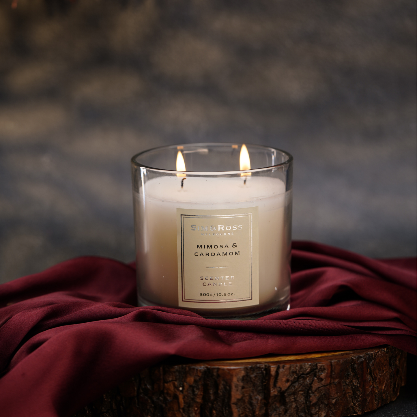 Scented Glass Candle (300g)- Mimosa & Cardamom