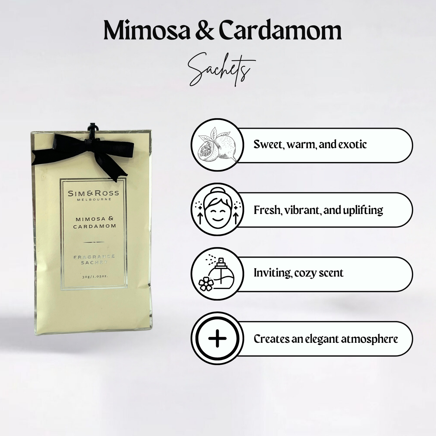 Sachets-Mimosa & Cardamom (Pack of 6)