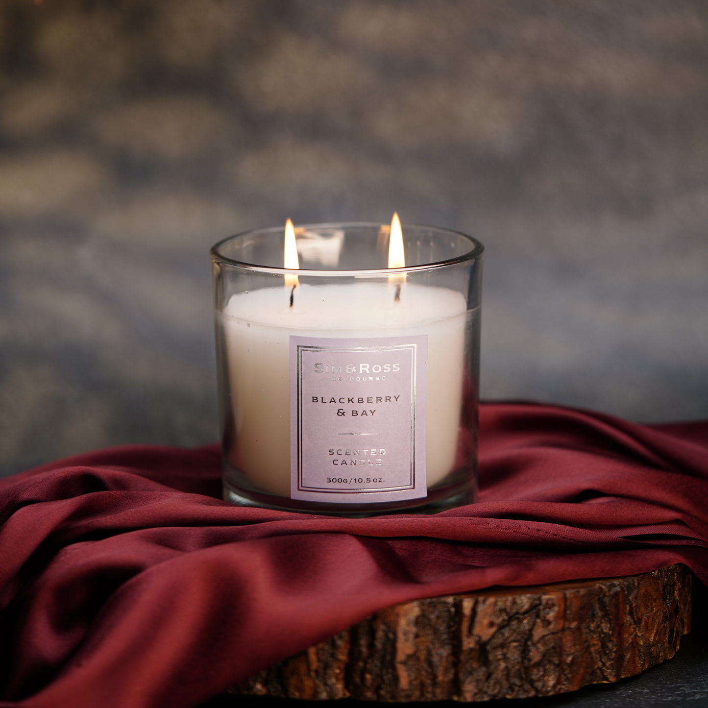 Scented Glass Candle (300g)- Blackberry & Bay