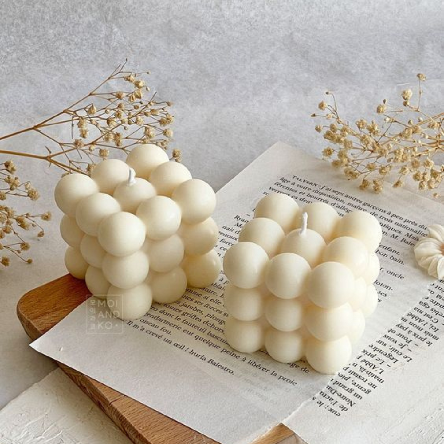 Bubble Candle Set- Cream
