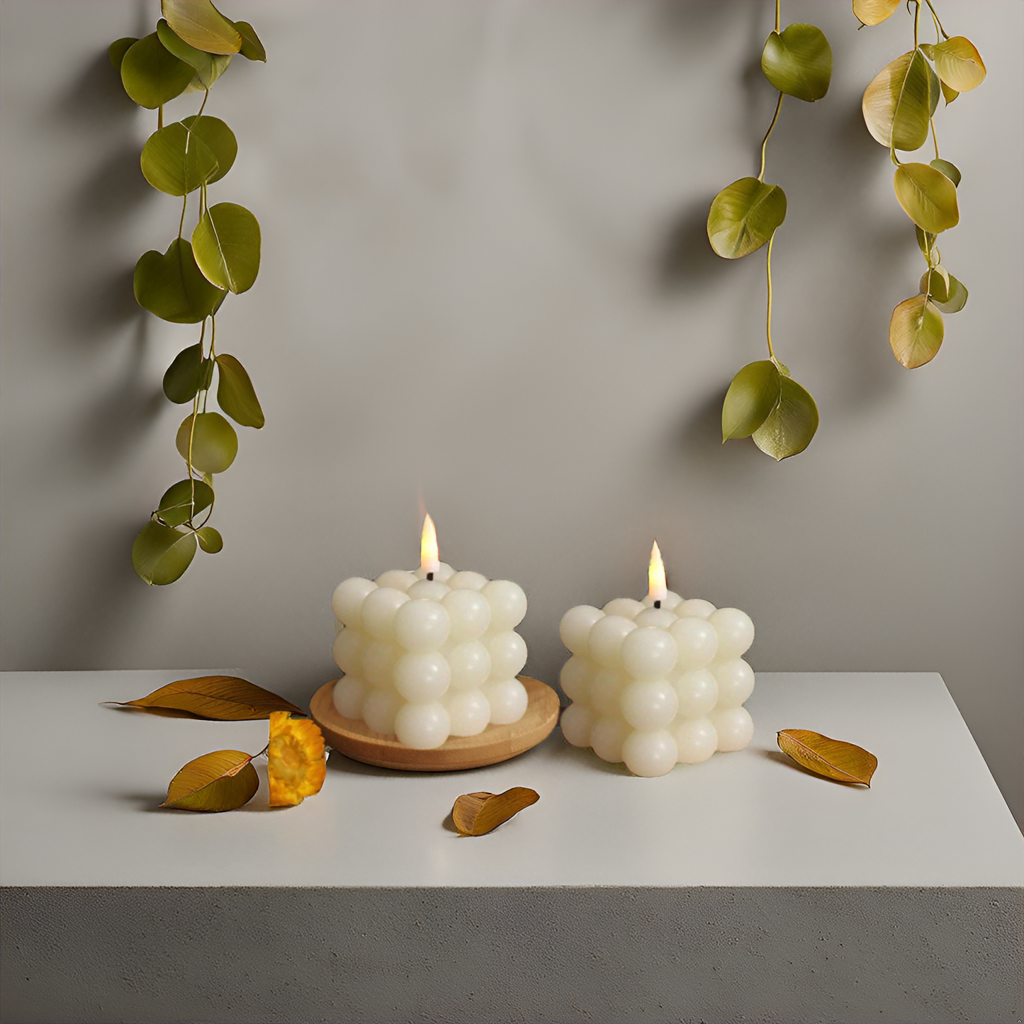 Bubble Candle Set- Cream