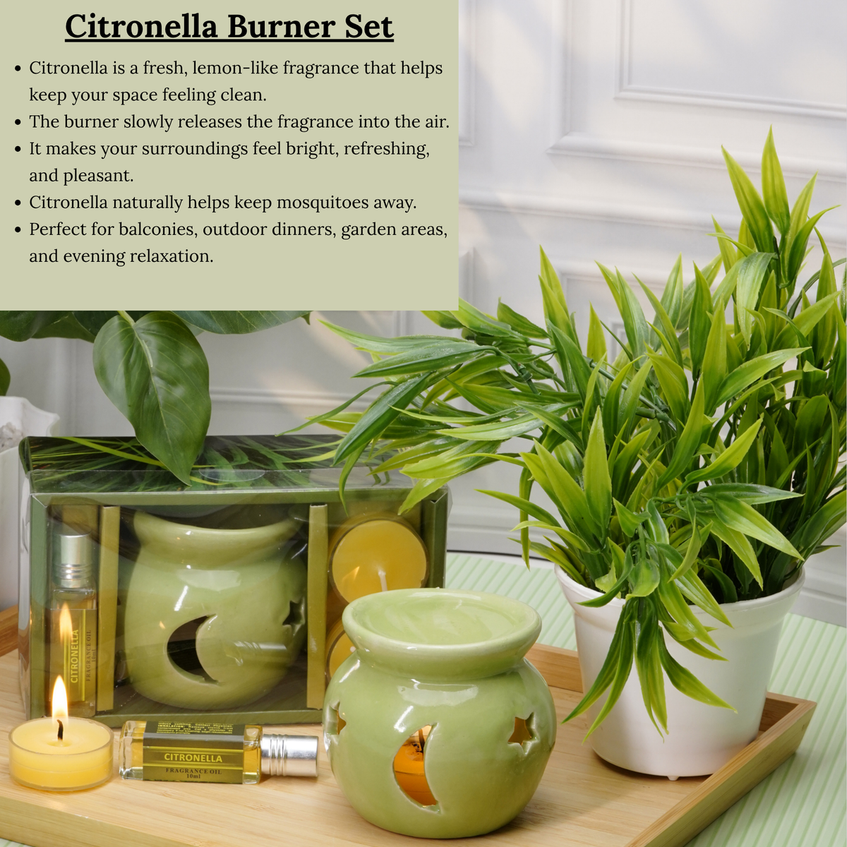 CITRONELLA OIL BURNER GIFT SET
