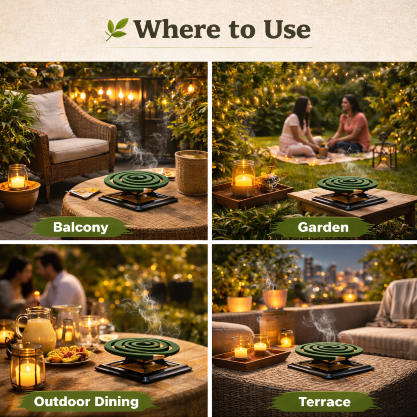 Citronella Incense Coil – DEET-Free (10 Pack)