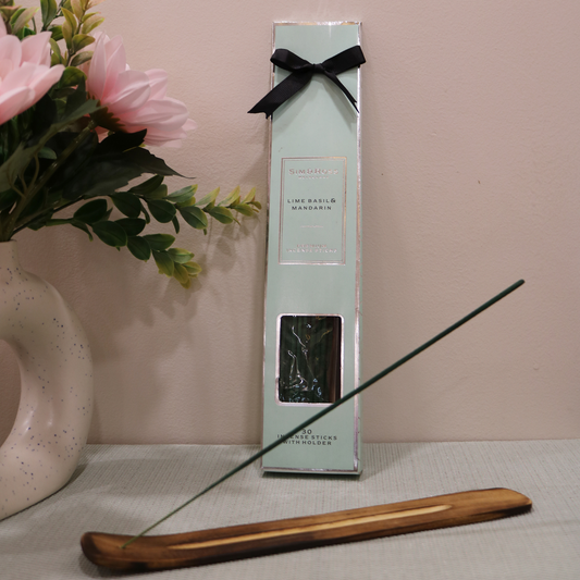Incense Sticks with Holder- Lime Basil & Mandarin (Pack of 2)