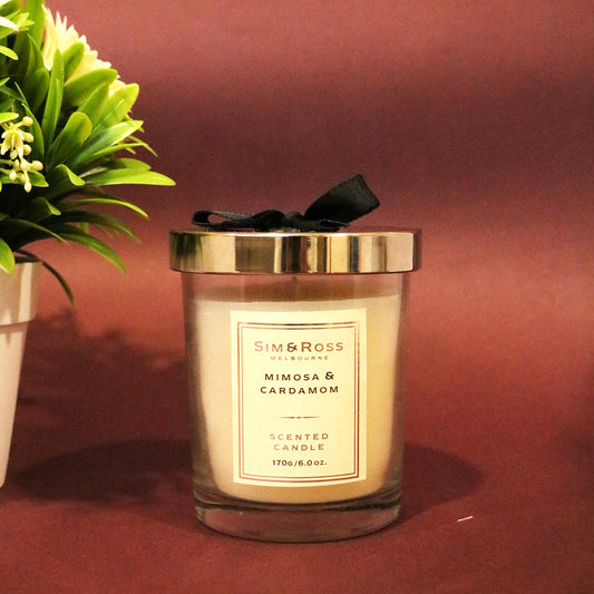 Scented Glass Candle (170g)- Mimosa & Cardamom
