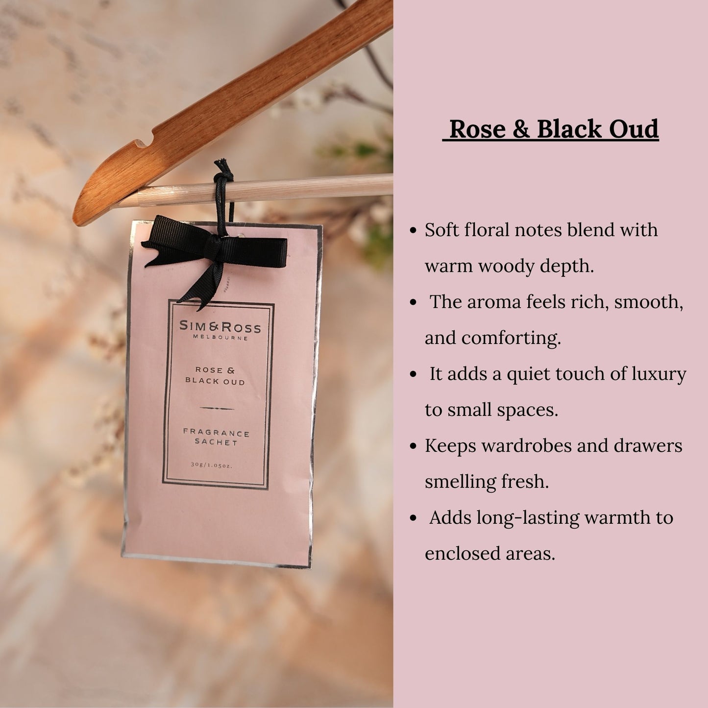Sachets- Rose & Black Oud (Pack of 6)