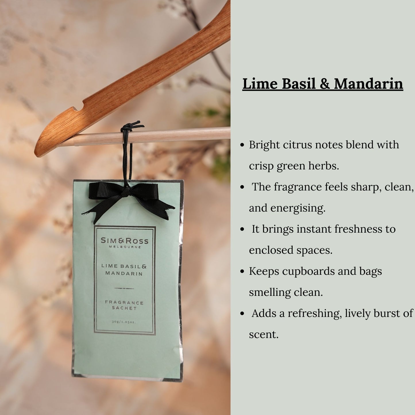 Sachets-Lime Basil & Mandarin (Pack of 6)