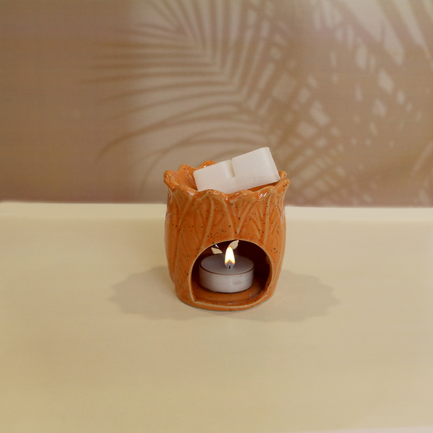 Ceramic Oil Burner Set- Sunset Orange