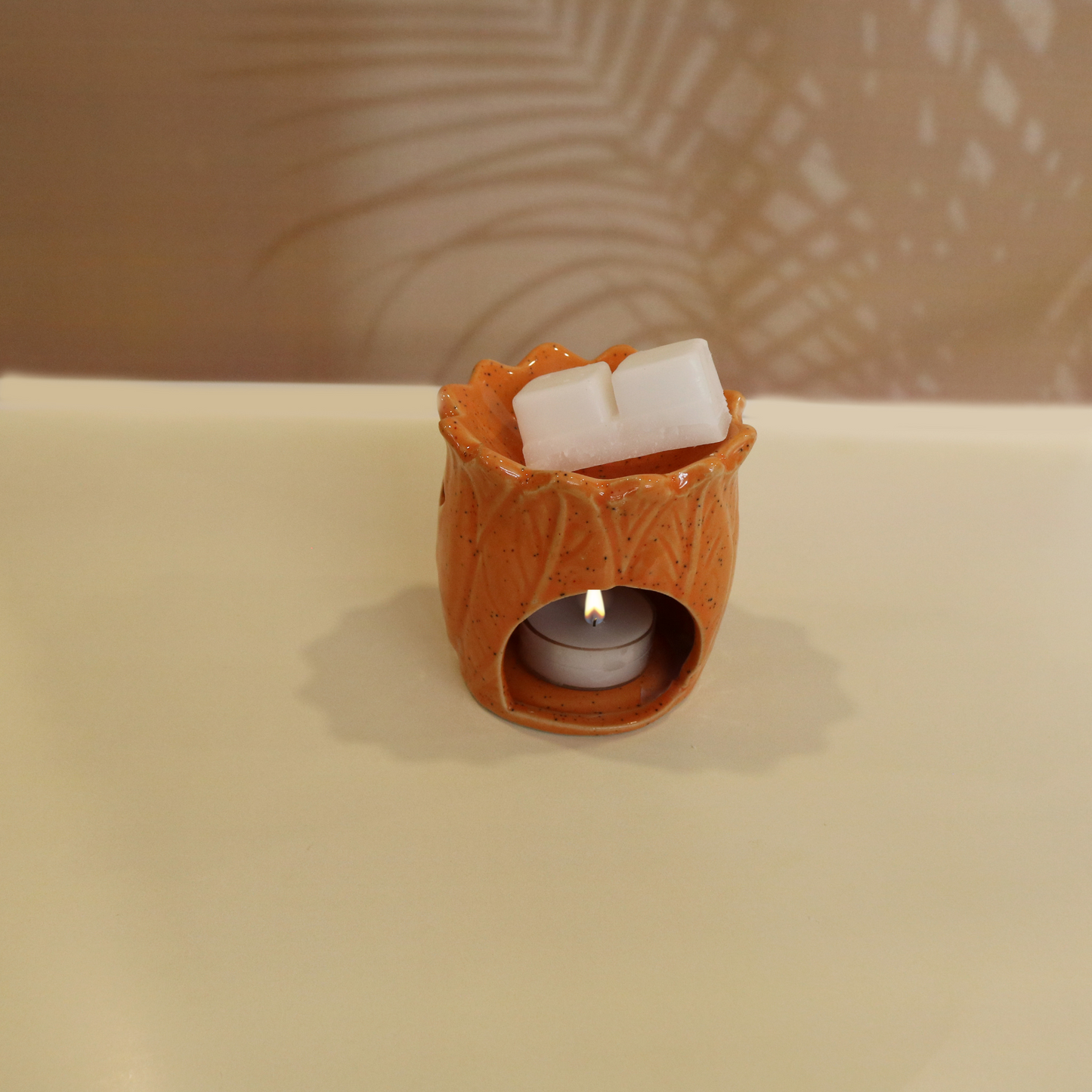 Ceramic Oil Burner Set- Sunset Orange