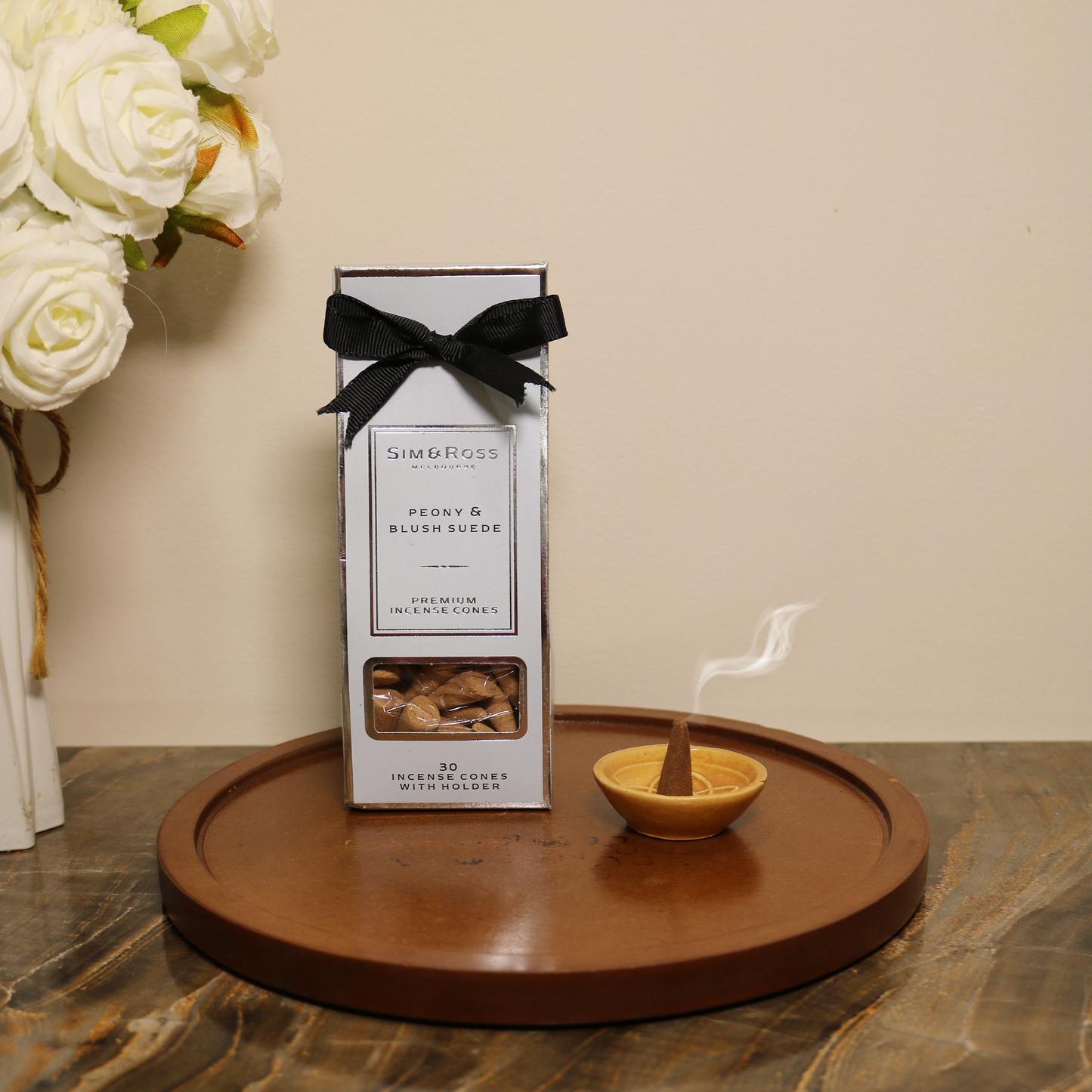 Incense Cones with Holder- Peony & Blush Suede (Pack of 2)