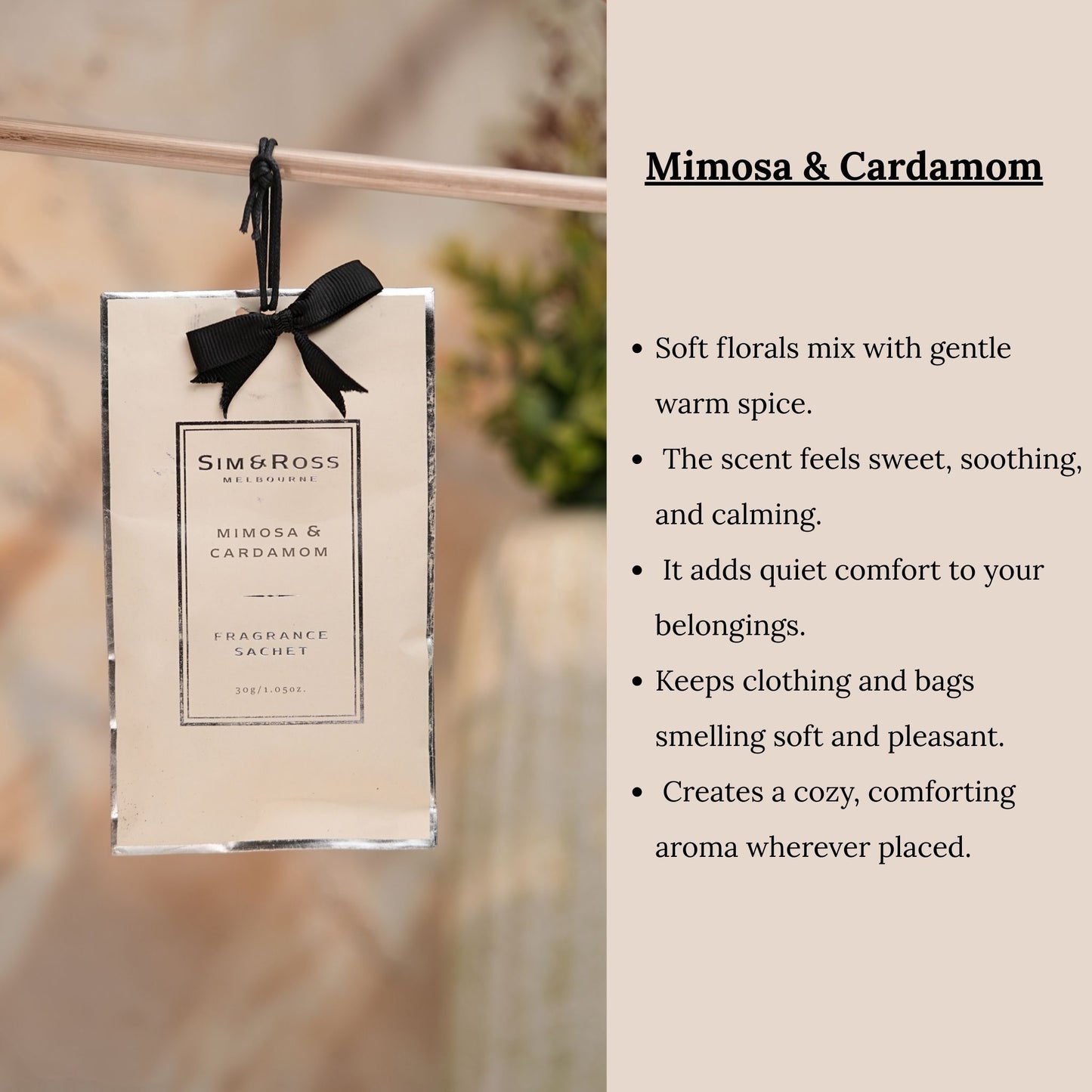 Sachets-Mimosa & Cardamom (Pack of 6)