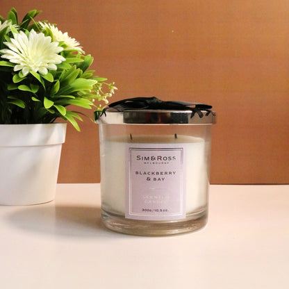 Scented Glass Candle (300g)- Blackberry & Bay