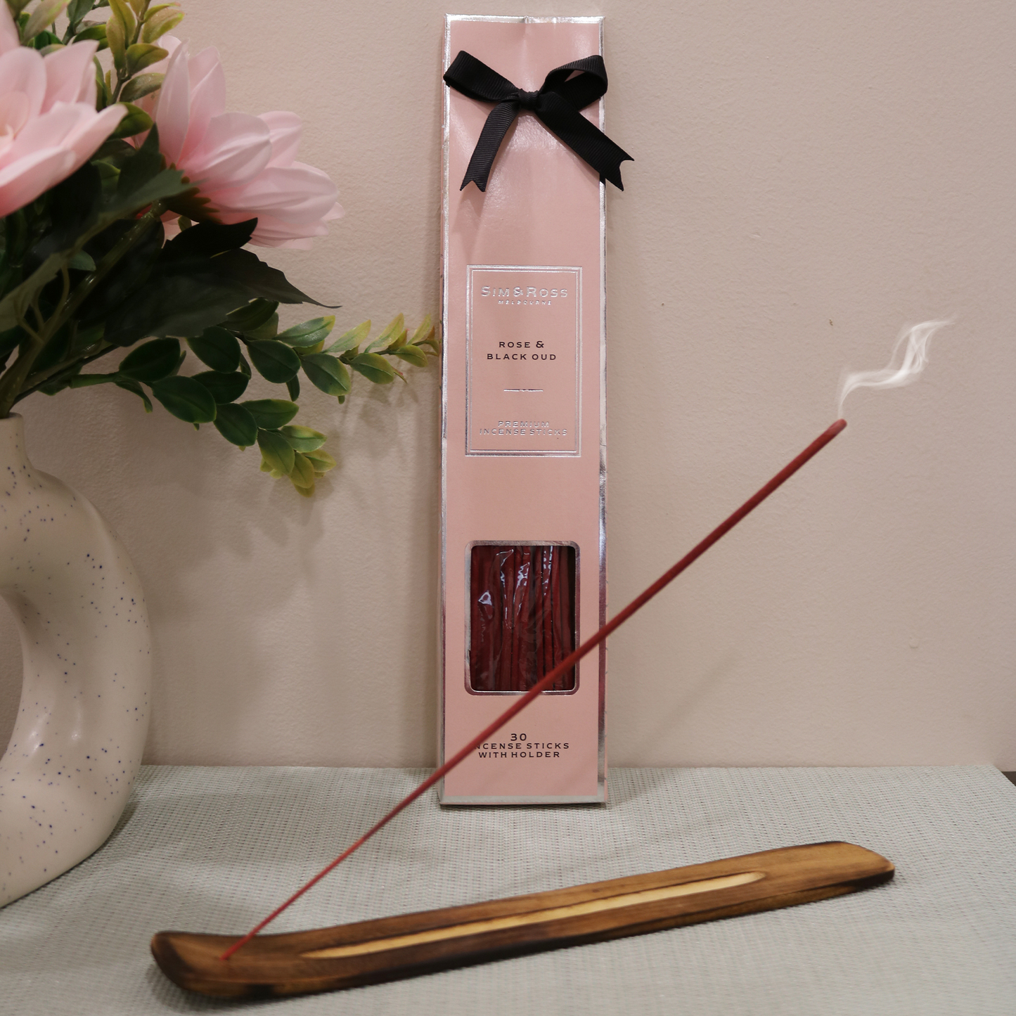 Incense Sticks with Holder- Rose & Black Oud (Pack of 2)