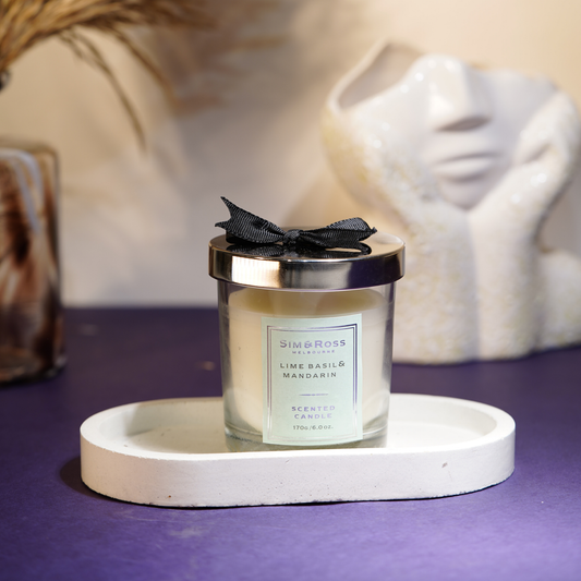 Scented Glass Candle (170g)- Lime Basil & Mandarin
