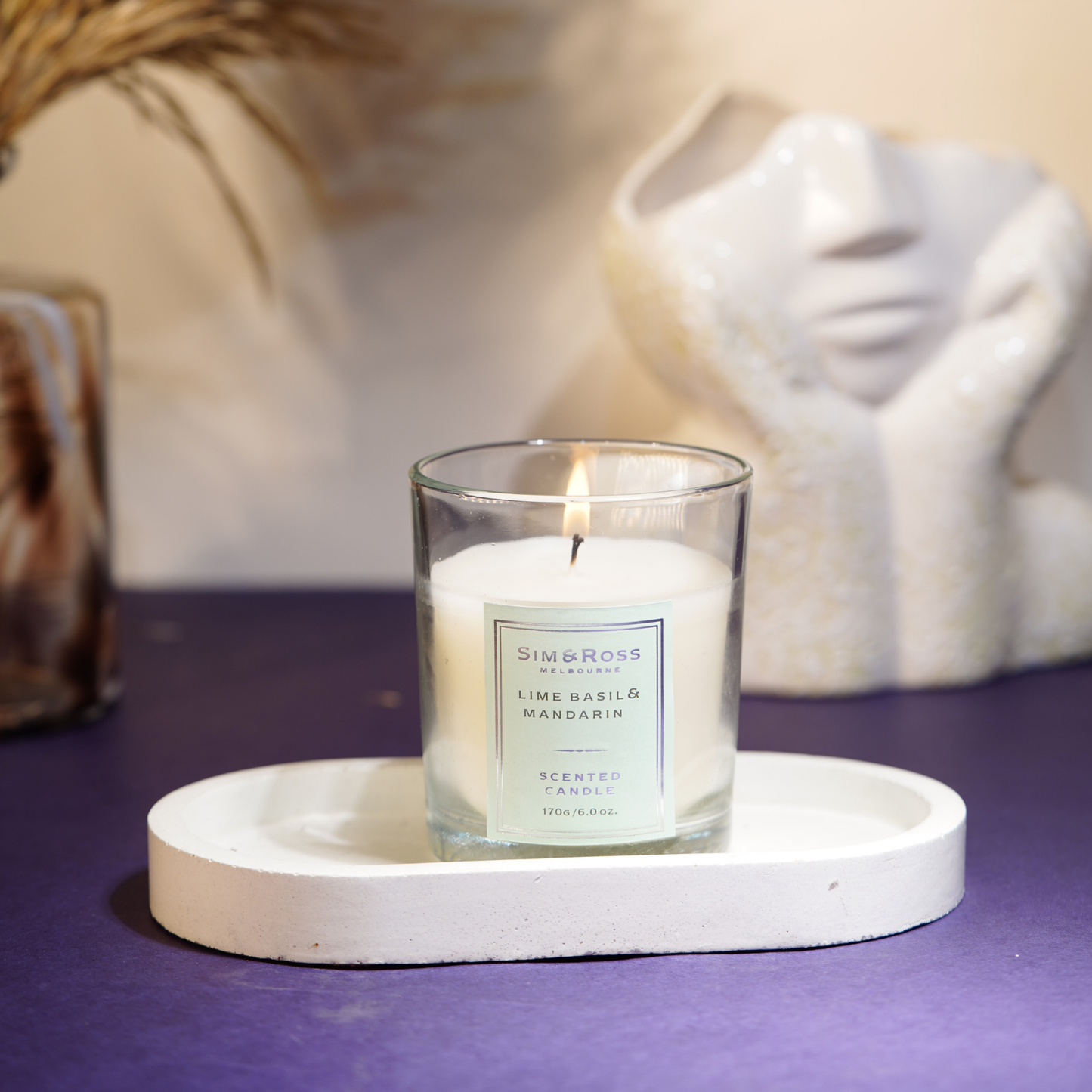 Scented Glass Candle (170g)- Lime Basil & Mandarin