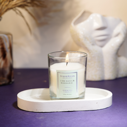 Scented Glass Candle (170g)- Lime Basil & Mandarin