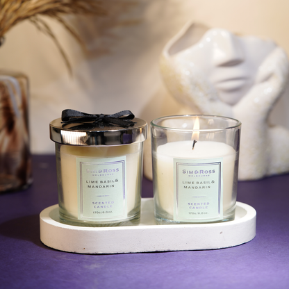 Scented Glass Candle (170g)- Lime Basil & Mandarin