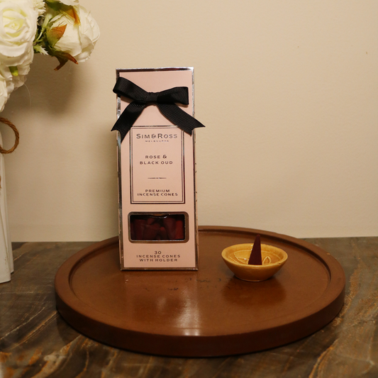 Incense Cones with Holder- Rose & Black Oud (Pack of 2)