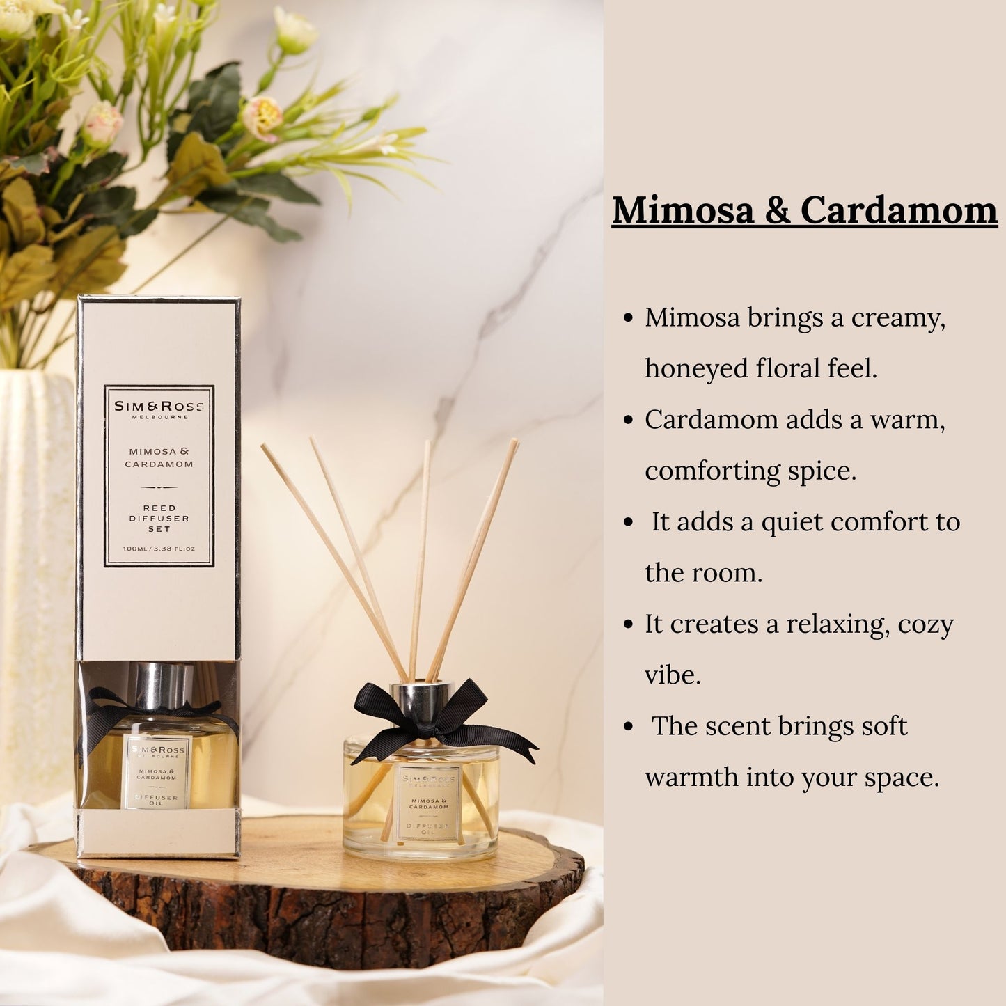 Reed Diffuser Set 100ml- Mimosa & Cardamom