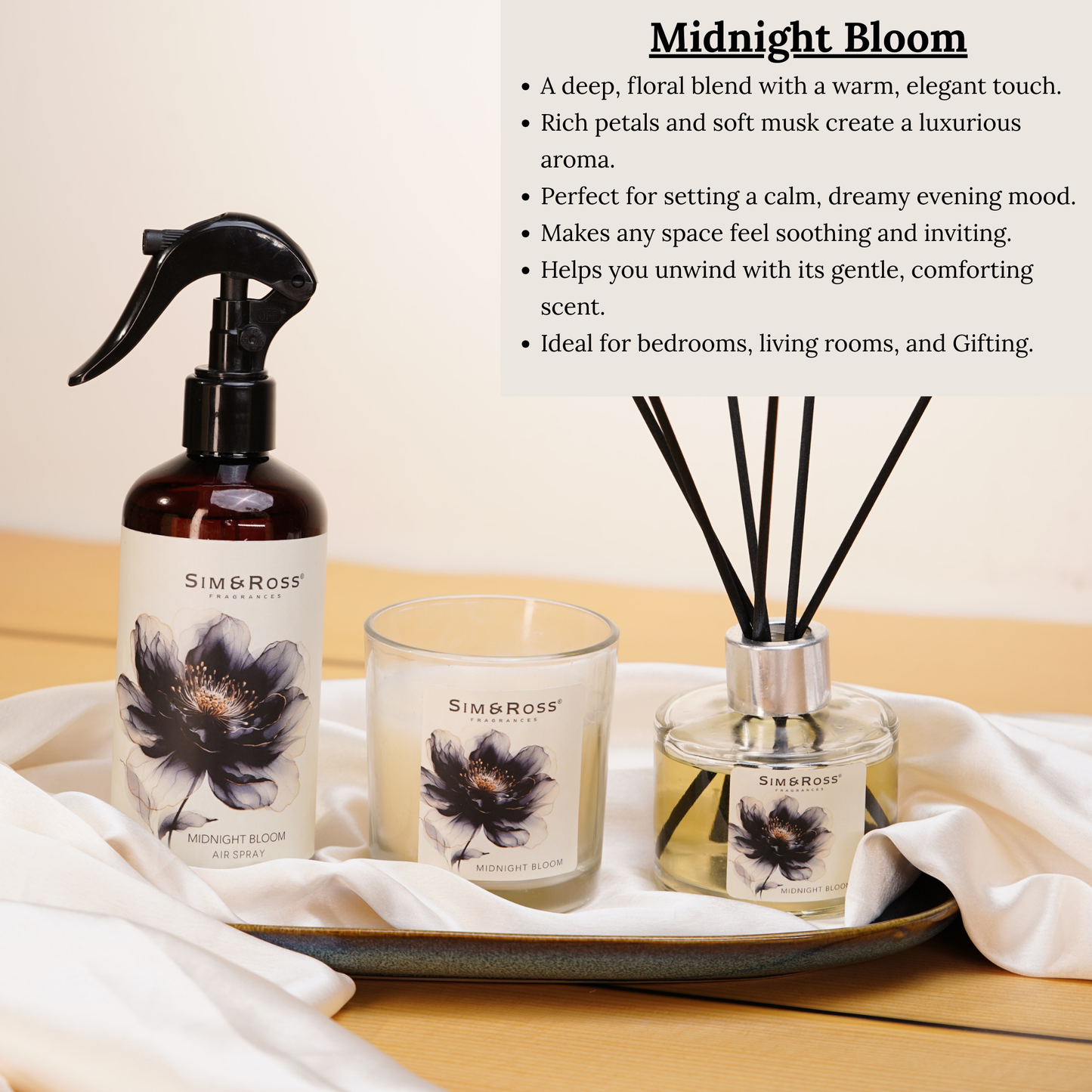 Midnight Bloom Luxury Home Fragrance Trio