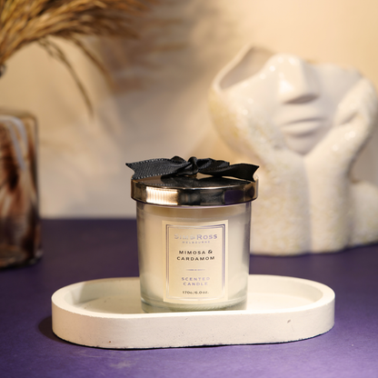 Scented Glass Candle (170g)- Mimosa & Cardamom