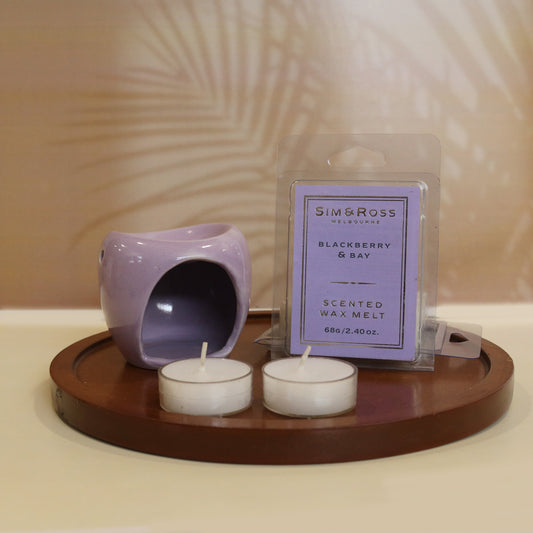 Ceramic Oil Burner Set- Soft Lilac