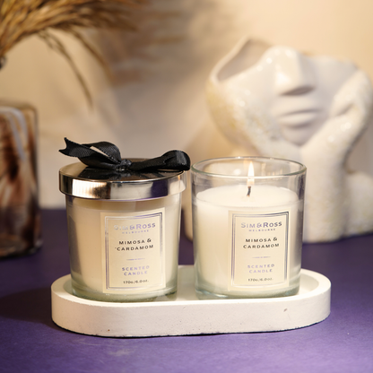 Scented Glass Candle (170g)- Mimosa & Cardamom