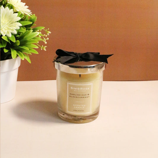 Scented Glass Candle (170g)- English Oak & Blackcurrant
