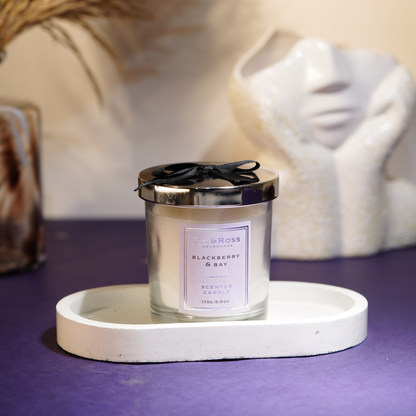 Scented Glass Candle (170g)- Blackberry & Bay