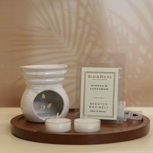 Ceramic Oil Burner Set- Ivory