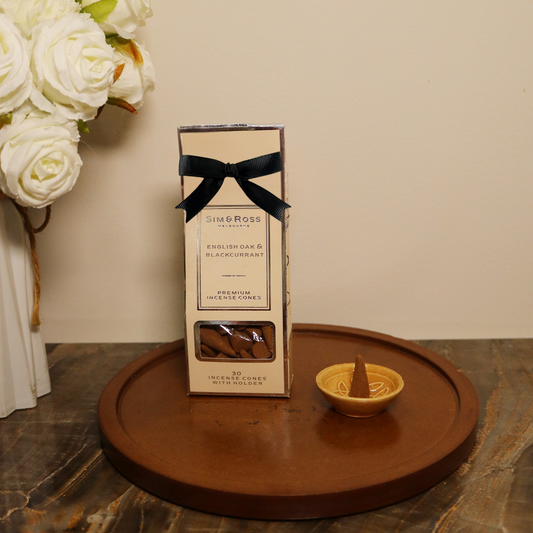 Incense Cones with Holder- English Oak & Blackcurrant (Pack of 2)