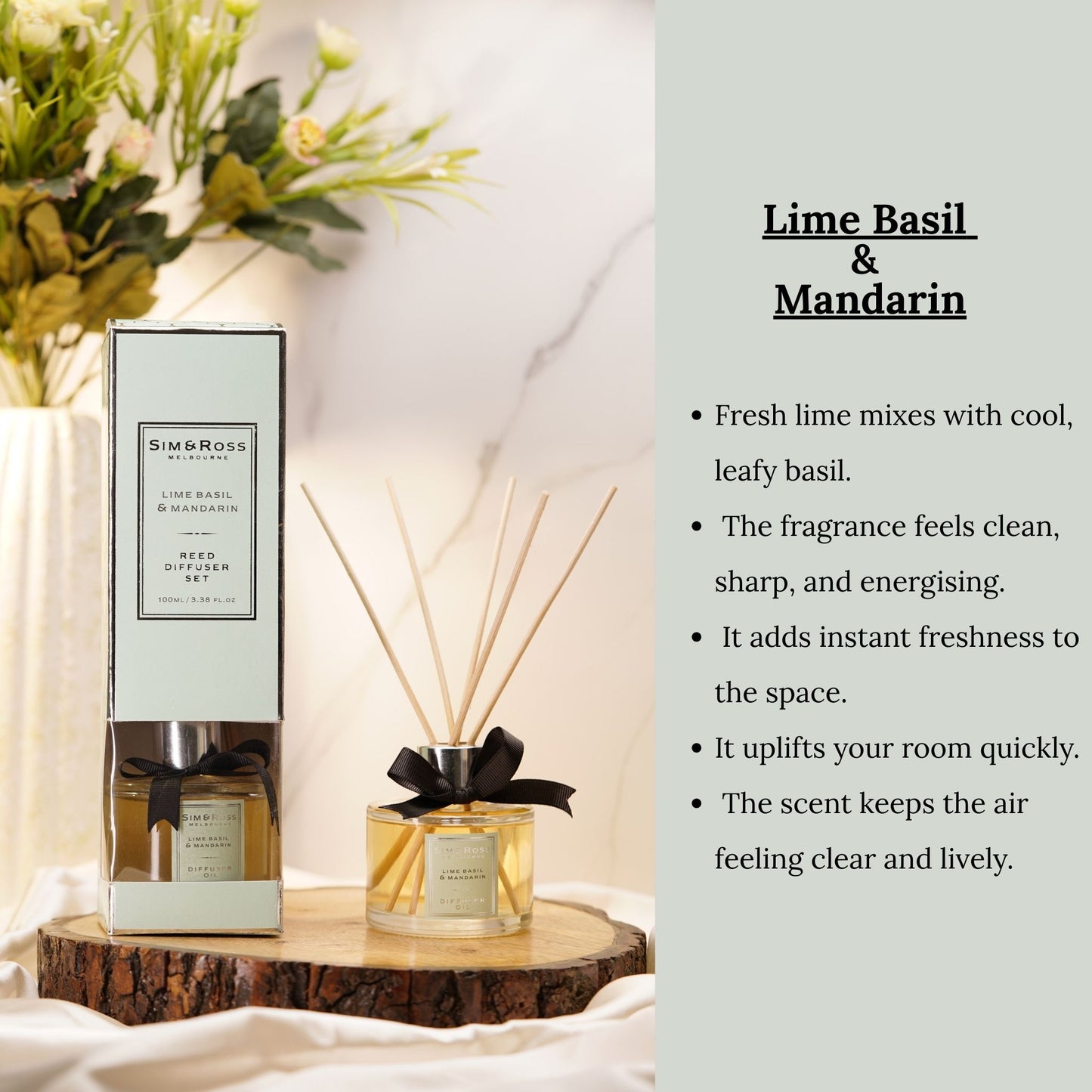 Reed Diffuser Set 100ml- Lime Basil & Mandarin