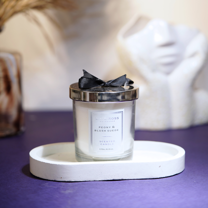 Scented Glass Candle (170g)- Peony & Blush Suede