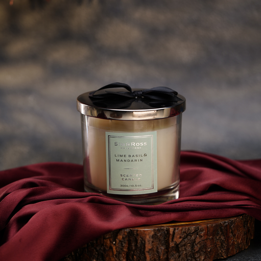 Scented Glass Candle (300g)- Lime Basil & Mandarin