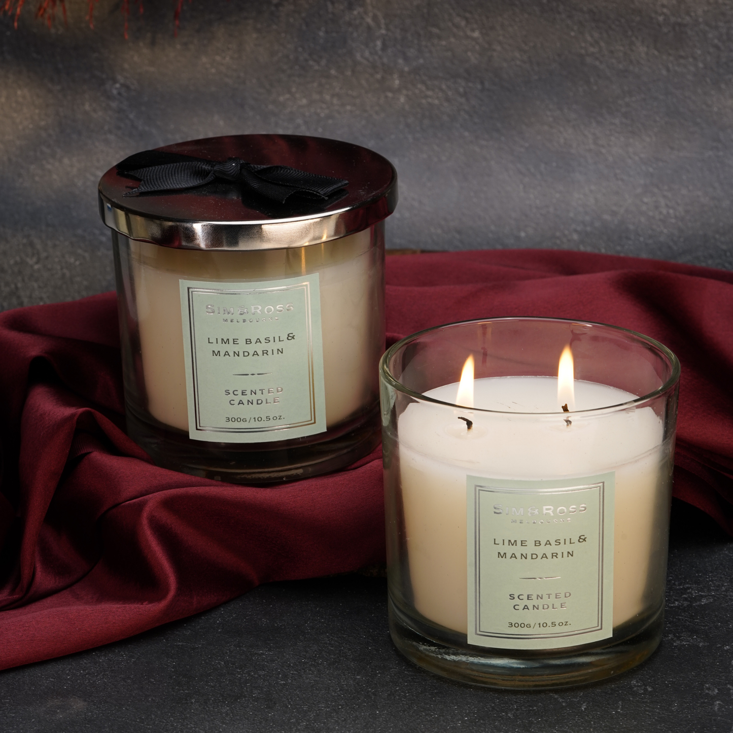 Scented Glass Candle (300g)- Lime Basil & Mandarin