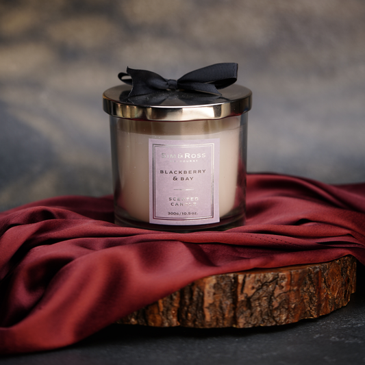 Scented Glass Candle (300g)- Blackberry & Bay