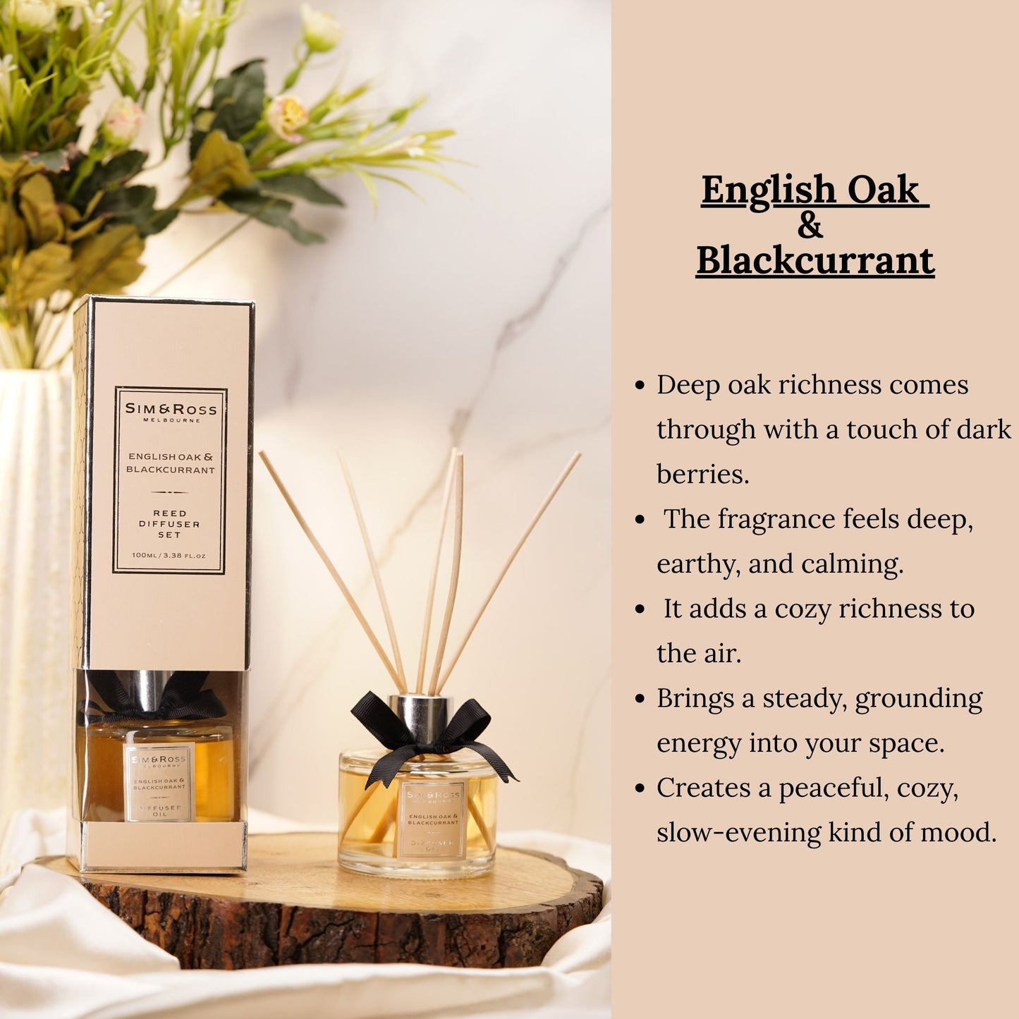Reed Diffuser Set 100ml- English Oak & Blackcurrant