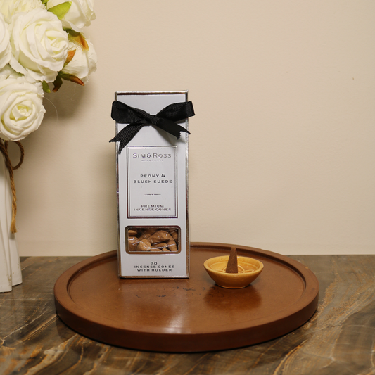 Incense Cones with Holder- Peony & Blush Suede (Pack of 2)